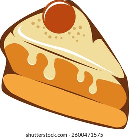 icon of a delicious yellow cake with a cherry on top