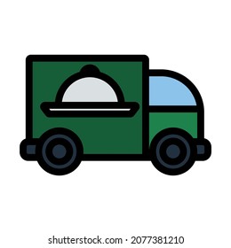 Icon Of Delivering Car. Editable Bold Outline With Color Fill Design. Vector Illustration.