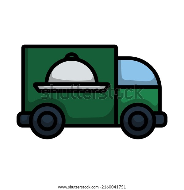 Icon Of Delivering Car. Editable\
Bold Outline With Color Fill Design. Vector\
Illustration.