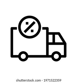 Icon Delivery Car With Style Outline