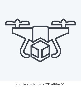 Icon Delivery Drone. related to Drone symbol. line style. simple design editable. simple illustration