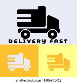 icon delivery fast with style solid