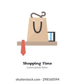 Icon delivery of goods from the store. Flat Vector Illustration.