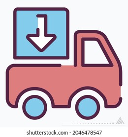 Icon Delivery - Line Cut Style - Simple illustration, Editable stroke, Design template vector, Good for prints, posters, advertisements, announcements, info graphics, etc.