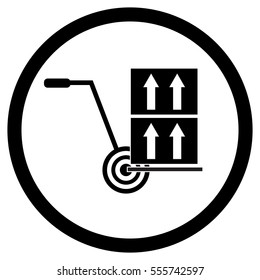 Icon delivery load. Delivery transportation with trolley. Vector illustration