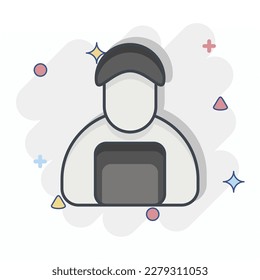 Icon Delivery Man. related to Black Friday symbol. shopping. simple illustration