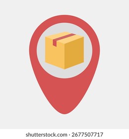 Localização do mapa de entrega do ícone. Exportar elementos de importação. Ícone em estilo plano.