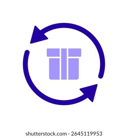 Ícone um processo de distribuição, isolado em um plano de fundo limpo.