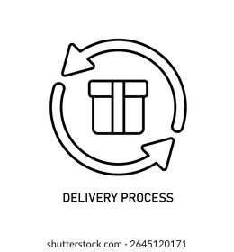 Icono de un proceso de entrega, aislado contra un fondo limpio.