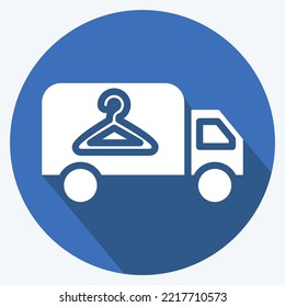 Icon Delivery. related to Laundry symbol. long shadow style. simple design editable. simple illustration, good for prints