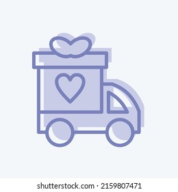Icon Delivery. suitable for education symbol. two tone style. simple design editable. design template vector. simple illustration