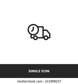 icon delivery time hours. work transportation shipments express.  outline black single icon. graphic design