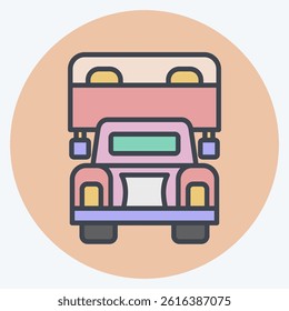 Icon Delivery Truck. related to Vehicle symbol. color mate style. editable