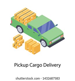 
Icon of delivery van in isometric design
