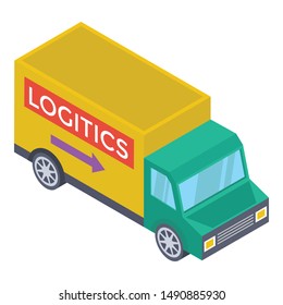 Icon of delivery van in isometric design