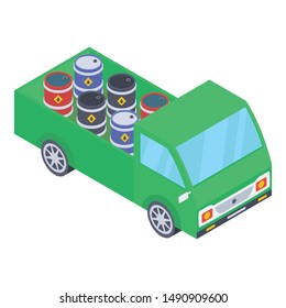 Icon of delivery van in isometric design