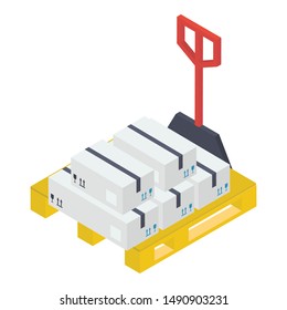 Icon of delivery weighing in isometric design.