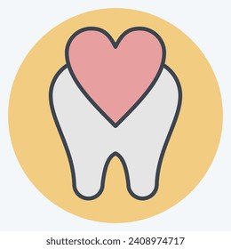 Icon Dental Care. related to Dental symbol.color mate style. simple design editable. simple illustration