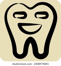 Icono Limpieza dental. relacionado con el símbolo dental. estilo dibujado a mano. diseño simple editable. ilustración simple