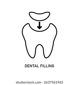 Icon a dental filling, isolated against a clean background.
