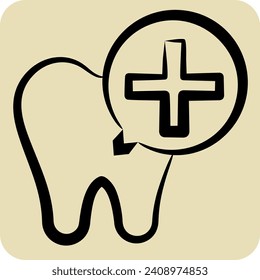 Icon Dental Implants. related to Dental symbol. hand drawn style. simple design editable. simple illustration