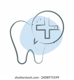 Icon Dental Implants. related to Dental symbol. Color Spot Style. simple design editable. simple illustration