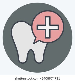 Icon Dental Implants. related to Dental symbol.color mate style. simple design editable. simple illustration