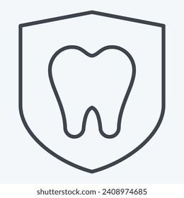 Icon Dental Protection. related to Dental symbol.line style. simple design editable. simple illustration