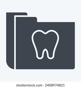 Icon Dental Records. related to Dental symbol. glyph style. simple design editable. simple illustration