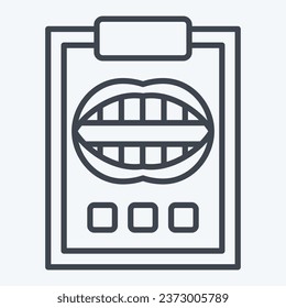 Icon Dental Report. related to Dentist symbol. line style. simple design editable. simple illustration