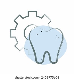 Icon Dental Services. related to Dental symbol. Color Spot Style. simple design editable. simple illustration