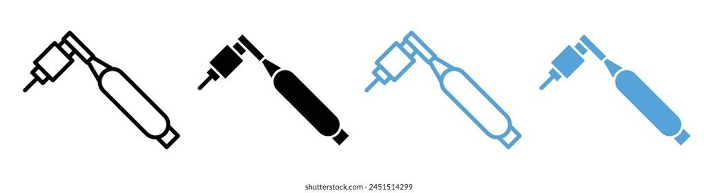 Icon for dental tools including nozzles drills and tweezers used in oral hygiene