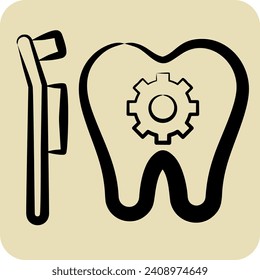 Icon Dental Treatment. related to Dental symbol. hand drawn style. simple design editable. simple illustration