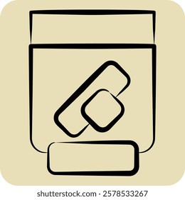 Icon Dentures. related to Retirement symbol. hand drawn style. design editable