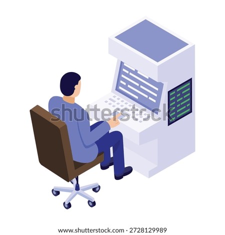 Icon depicting an admin console in isometric style