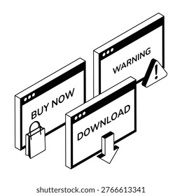 Icon depicting an adware in isometric style
