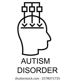 An icon depicting autism spectrum disorder (ASD) and its unique cognitive patterns.