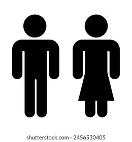 Icon depicting black WC icons, male and female on a white background