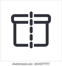 An icon depicting box sizes, useful for e-commerce and shipping-related projects.