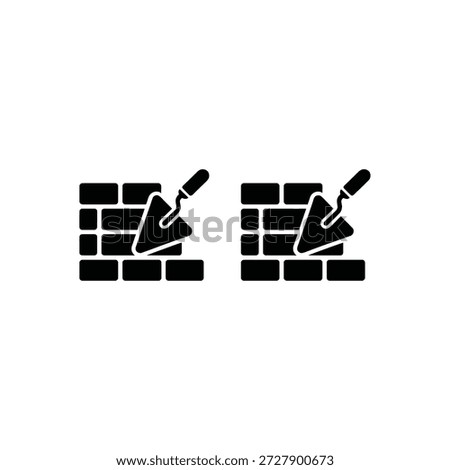 icon depicting brickwork with a trowel representing construction and masonry