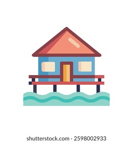Icon depicting a bungalow focusing on modern home design.