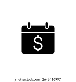 Icon depicting a calendar with a dollar sign, symbolizing financial planning.