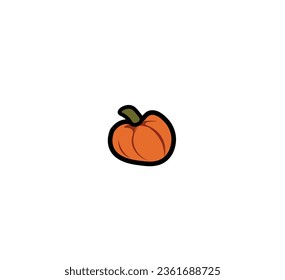 Icon depicting a cartoon pumpkin. Vector illustration