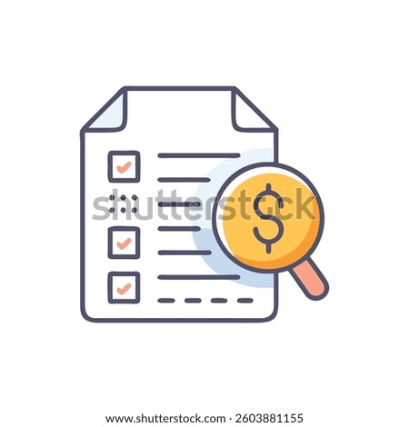 Icon depicting cost estimation relevant to budget planning.