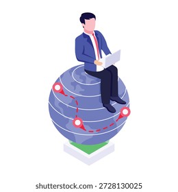 Icono que representa una ciberseguridad en estilo isométrico
