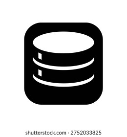 Icon depicting a database data storage symbol with stacked disks