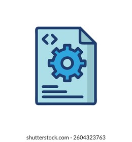 Icon depicting a development proposal emphasizing risk assessment.