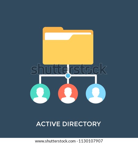 
An icon depicting different networks attached to a folder defining the concept of active directory.
