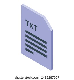 Icon depicting a digital document with the txt file extension, commonly used for storing plain text