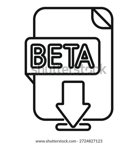 Icon depicting a document downloading, signifying the acquisition of beta software
